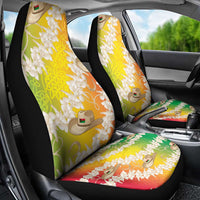 Vanuatu Cowboy Car Seat Cover Straw Hats Hibiscus With Sand Drawing LT14 - Polynesian Pride