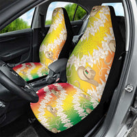 Vanuatu Cowboy Car Seat Cover Straw Hats Hibiscus With Sand Drawing LT14 - Polynesian Pride