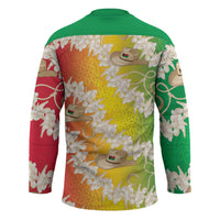 Vanuatu Cowboy Hockey Jersey Straw Hats Hibiscus With Sand Drawing LT14 - Polynesian Pride