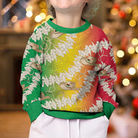 Vanuatu Cowboy Kid Ugly Christmas Sweater Straw Hats Hibiscus With Sand Drawing LT14 - Polynesian Pride