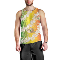 Vanuatu Cowboy Men Tank Top Straw Hats Hibiscus With Sand Drawing - Polynesian Pride