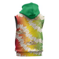 Vanuatu Cowboy Sleeveless Hoodie Straw Hats Hibiscus With Sand Drawing - Polynesian Pride