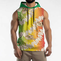 Vanuatu Cowboy Sleeveless Hoodie Straw Hats Hibiscus With Sand Drawing - Polynesian Pride