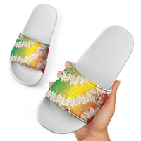 Vanuatu Cowboy Slide Sandals Straw Hats Hibiscus With Sand Drawing - Polynesian Pride