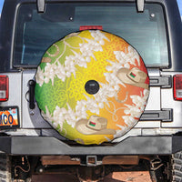 Vanuatu Cowboy Spare Tire Cover Straw Hats Hibiscus With Sand Drawing - Polynesian Pride