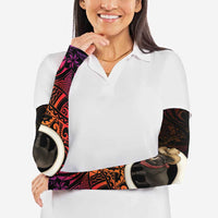 Vanuatu Boar Cowboy Arm Sleeves Tusk Gradient Polynesian Pattern - Polynesian Pride