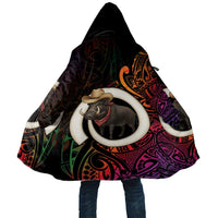 Vanuatu Boar Cowboy Cloak Tusk Gradient Polynesian Pattern - Polynesian Pride