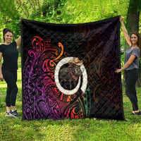 Vanuatu Boar Cowboy Quilt Tusk Gradient Polynesian Pattern - Polynesian Pride