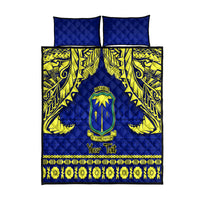 Personalised Fiji Natabua High School Quilt Bed Set Fijian Tapa Pattern LT14 Blue - Polynesian Pride