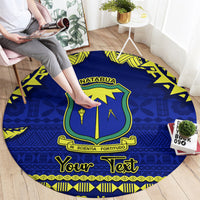 Personalised Fiji Natabua High School Round Carpet Fijian Tapa Pattern LT14 - Polynesian Pride