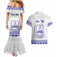 Personalised Fiji Labasa College Couples Matching Mermaid Dress and Hawaiian Shirt Fijian Tapa Pattern LT14 - Polynesian Pride