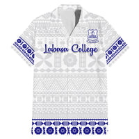 Personalised Fiji Labasa College Family Matching Mermaid Dress and Hawaiian Shirt Fijian Tapa Pattern LT14 Dad's Shirt - Short Sleeve White - Polynesian Pride