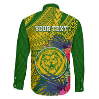 Personalised Leone High School Family Matching Long Sleeve Bodycon Dress and Hawaiian Shirt American Samoa Schools Polynesian Tropical Flowers LT14 - Polynesian Pride