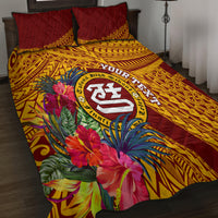 Personalised Tafuna High School Quilt Bed Set American Samoa Schools Polynesian Tropical Flowers LT14 - Polynesian Pride