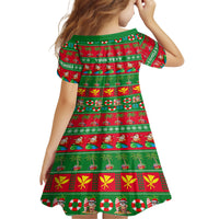 Personalised Hawaii Christmas Kid Short Sleeve Dress Mele Kalikimaka LT14 - Polynesian Pride