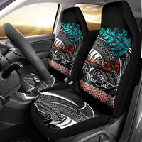 Personalised New Zealand Waka Car Seat Cover Aotearoa Maori Silver Fern Pattern LT14 - Polynesian Pride