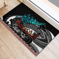 Personalised New Zealand Waka Rubber Doormat Aotearoa Maori Silver Fern Pattern LT14 - Polynesian Pride