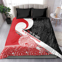Toitu Te Tiriti Me Te Whakaputanga Bedding Set Maori Wahaika With Haka Face