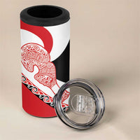 Toitu Te Tiriti Me Te Whakaputanga 4 in 1 Can Cooler Tumbler Maori Wahaika With Haka Face