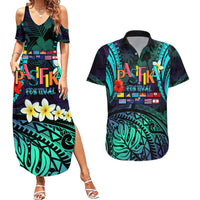 Personalised Pasifika Festival Auckland Couples Matching Summer Maxi Dress and Hawaiian Shirt 2024 Pacific Islands Polynesian Pattern LT14 Purple - Polynesian Pride