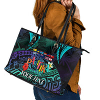 Personalised Pasifika Festival Auckland Leather Tote Bag 2024 Pacific Islands Polynesian Pattern LT14 - Polynesian Pride