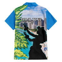 Personalised Honolulu Aloha Hawaii Family Matching Tank Maxi Dress and Hawaiian Shirt Tropical Leaves With Hula Girl LT14 - Polynesian Pride
