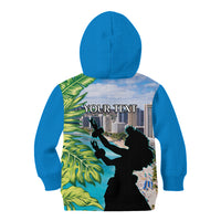 Personalised Honolulu Aloha Hawaii Kid Hoodie Tropical Leaves With Hula Girl LT14 - Polynesian Pride