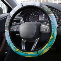 Honolulu Aloha Hawaii Steering Wheel Cover Tropical Leaves With Hula Girl LT14 - Polynesian Pride