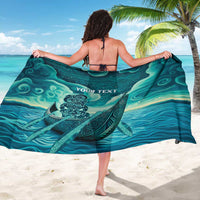 Personalised New Zealand Waitangi Day Sarong Hei Tiki With Maori Waka - Whakarare Pattern