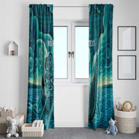 Personalised New Zealand Waitangi Day Window Curtain Hei Tiki With Maori Waka - Whakarare Pattern