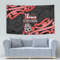 New Zealand 1840 Waitangi Day Tapestry Aotearoa Haka Mask - Red Version LT14 - Polynesian Pride