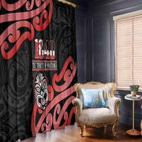 New Zealand 1840 Waitangi Day Window Curtain Aotearoa Haka Mask - Red Version