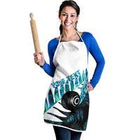 New Zealand Lawn Bowls Custom Apron Aotearoa Silver Fern Paua Shell LT14 - Polynesian Pride