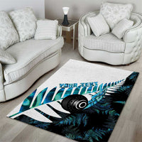 New Zealand Lawn Bowls Custom Area Rug Aotearoa Silver Fern Paua Shell LT14 - Polynesian Pride