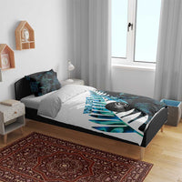 New Zealand Lawn Bowls Custom Bedding Set Aotearoa Silver Fern Paua Shell LT14 - Polynesian Pride