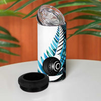 New Zealand Lawn Bowls Custom 4 in 1 Can Cooler Tumbler Aotearoa Silver Fern Paua Shell LT14 - Polynesian Pride