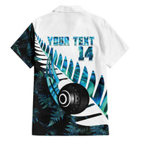 New Zealand Lawn Bowls Custom Family Matching Off The Shoulder Long Sleeve Dress and Hawaiian Shirt Aotearoa Silver Fern Paua Shell - Polynesian Pride