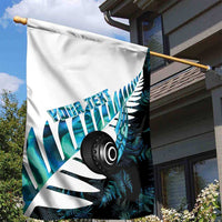 New Zealand Lawn Bowls Custom Garden Flag Aotearoa Silver Fern Paua Shell LT14 - Polynesian Pride