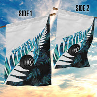 New Zealand Lawn Bowls Custom Garden Flag Aotearoa Silver Fern Paua Shell LT14 - Polynesian Pride