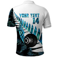 New Zealand Lawn Bowls Custom Polo Shirt Aotearoa Silver Fern Paua Shell LT14 - Polynesian Pride