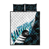 New Zealand Lawn Bowls Custom Quilt Bed Set Aotearoa Silver Fern Paua Shell LT14 - Polynesian Pride