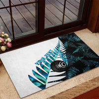 New Zealand Lawn Bowls Custom Rubber Doormat Aotearoa Silver Fern Paua Shell LT14 - Polynesian Pride