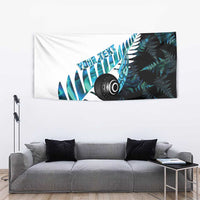 New Zealand Lawn Bowls Custom Tapestry Aotearoa Silver Fern Paua Shell LT14 - Polynesian Pride