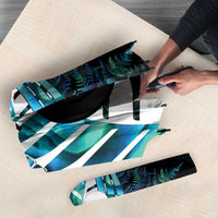 New Zealand Lawn Bowls Custom Umbrella Aotearoa Silver Fern Paua Shell LT14 - Polynesian Pride