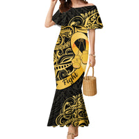 Polynesia Bone Cancer Awareness Mermaid Dress Fight Warriors LT14 Women Black - Polynesian Pride