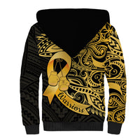 Polynesia Bone Cancer Awareness Sherpa Hoodie Fight Warriors LT14 - Polynesian Pride