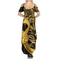 Polynesia Bone Cancer Awareness Summer Maxi Dress Fight Warriors LT14 - Polynesian Pride