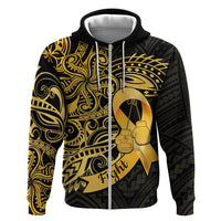 Polynesia Bone Cancer Awareness Zip Hoodie Fight Warriors