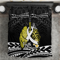 Polynesia World Lung Cancer Day Bedding Set Faith Hope Love