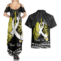 Personalised Polynesia World Lung Cancer Day Couples Matching Summer Maxi Dress and Hawaiian Shirt Faith Hope Love LT14 - Polynesian Pride